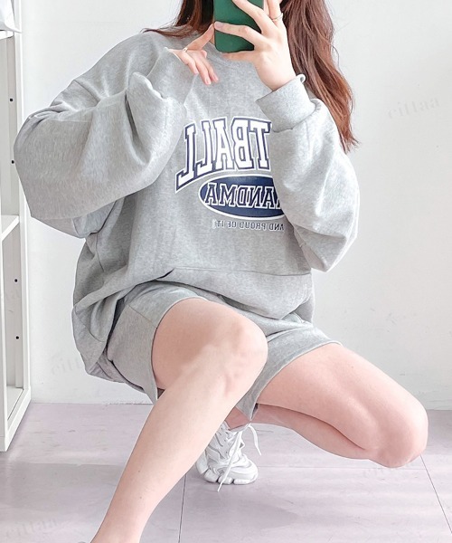 Dalfwin（ダールフィン）の「SOFTBALLプリントスウェット上下セットアップルームウェア（ルームウェア/パジャマ・レディース・ベージュ/グレー/ブルー・FREE）」の10枚目の写真