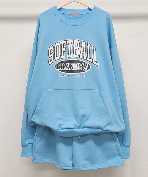 Dalfwin（ダールフィン）の「SOFTBALLプリントスウェット上下セットアップルームウェア（ルームウェア/パジャマ・レディース・ベージュ/グレー/ブルー・FREE）」の20枚目の写真