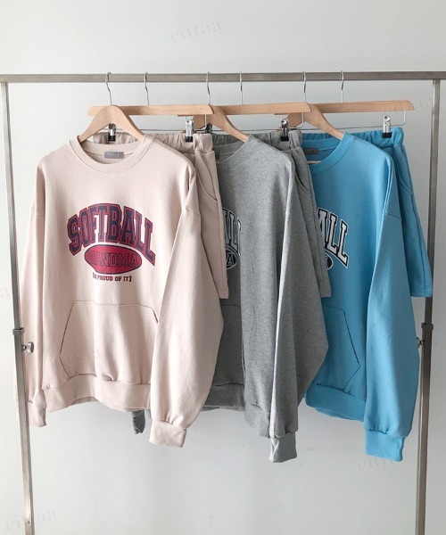 Dalfwin（ダールフィン）の「SOFTBALLプリントスウェット上下セットアップルームウェア（ルームウェア/パジャマ・レディース・ベージュ/グレー/ブルー・FREE）」の21枚目の写真