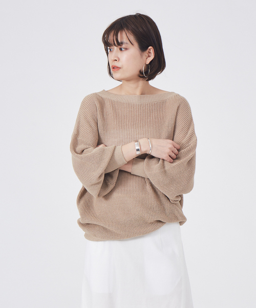 Rouge vif(ルージュヴィフ)の「綿麻ニュアンスプルオーバー(ニット/セーター・レディース・アイボリー/ベージュ/ブラック・フリー)」の3枚目の写真