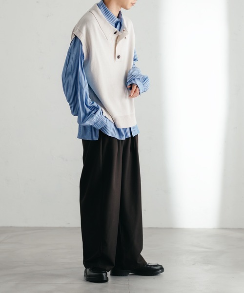 epnok（エプノック）の「ニットポロベスト（ベスト・メンズ・チャコールグレー/アイボリー/モカ・LARGE/MEDIUM/SMALL）」の22枚目の写真