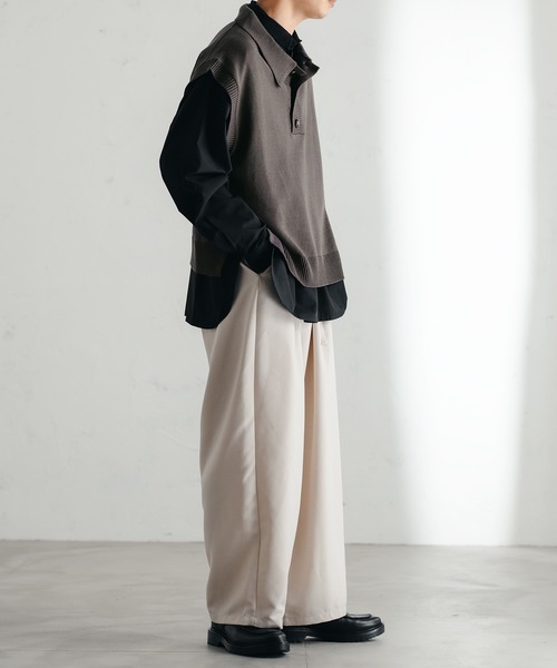 epnok（エプノック）の「ニットポロベスト（ベスト・メンズ・チャコールグレー/アイボリー/モカ・LARGE/MEDIUM/SMALL）」の8枚目の写真