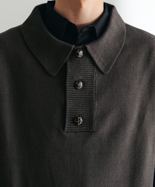 epnok（エプノック）の「ニットポロベスト（ベスト・メンズ・チャコールグレー/アイボリー/モカ・LARGE/MEDIUM/SMALL）」の14枚目の写真