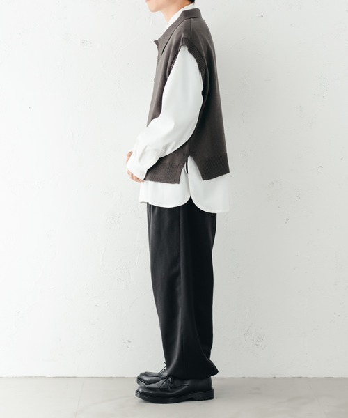 epnok（エプノック）の「ニットポロベスト（ベスト・メンズ・チャコールグレー/アイボリー/モカ・LARGE/MEDIUM/SMALL）」の12枚目の写真