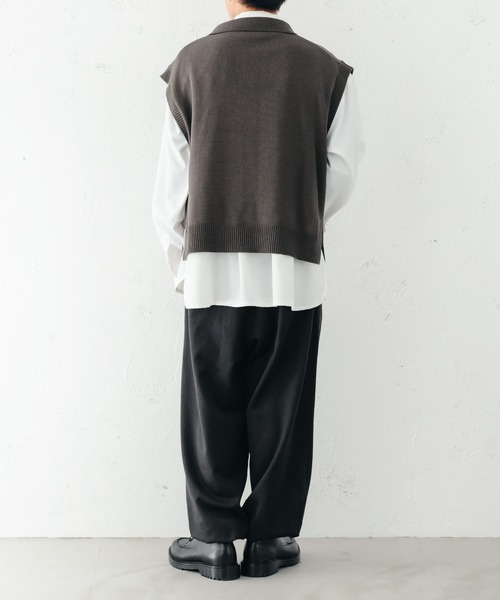 epnok（エプノック）の「ニットポロベスト（ベスト・メンズ・チャコールグレー/アイボリー/モカ・LARGE/MEDIUM/SMALL）」の13枚目の写真