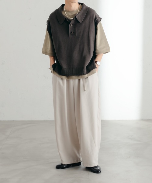 epnok（エプノック）の「ニットポロベスト（ベスト・メンズ・チャコールグレー/アイボリー/モカ・LARGE/MEDIUM/SMALL）」の10枚目の写真