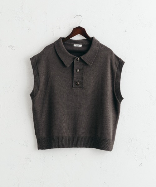 epnok（エプノック）の「ニットポロベスト（ベスト・メンズ・チャコールグレー/アイボリー/モカ・LARGE/MEDIUM/SMALL）」の17枚目の写真