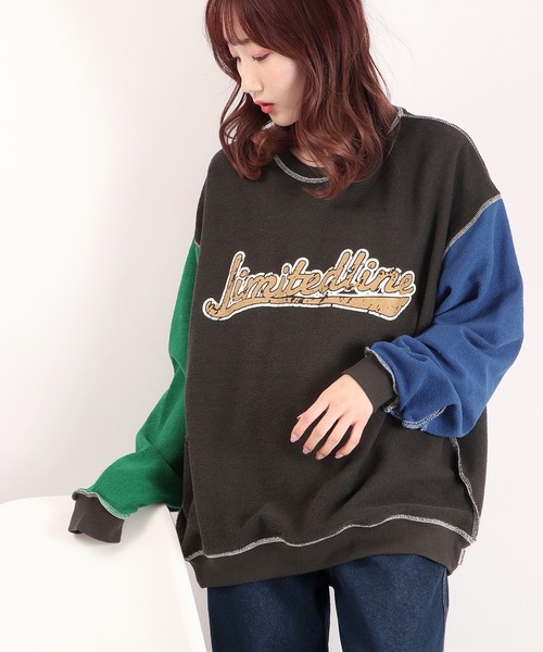 Limited Line Naive Magic(リミテッドラインナイーブマジック)の「裏毛ベースボールロゴ ルーズビッグスウェット(スウェット・メンズ・グリーン/ホワイト/その他1/アッシュグレー/ブルー/その他/チャコールグレー・L/M)」の22枚目の写真