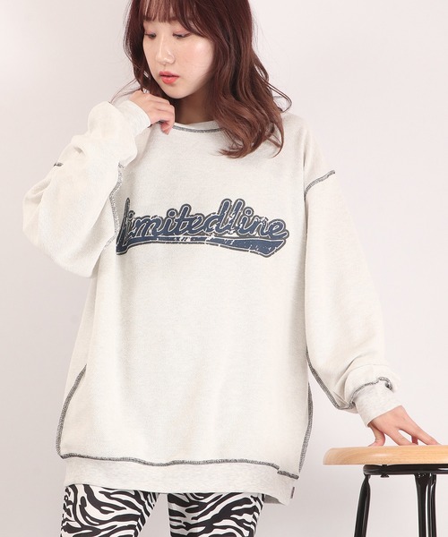Limited Line Naive Magic(リミテッドラインナイーブマジック)の「裏毛ベースボールロゴ ルーズビッグスウェット(スウェット・メンズ・グリーン/ホワイト/その他1/アッシュグレー/ブルー/その他/チャコールグレー・L/M)」の12枚目の写真