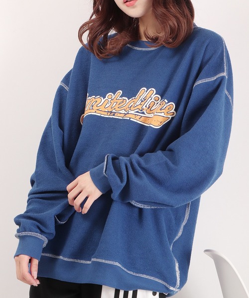 Limited Line Naive Magic(リミテッドラインナイーブマジック)の「裏毛ベースボールロゴ ルーズビッグスウェット(スウェット・メンズ・グリーン/ホワイト/その他1/アッシュグレー/ブルー/その他/チャコールグレー・L/M)」の8枚目の写真