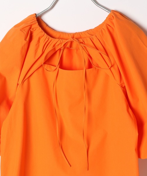 Heather（ヘザー）の「オープンネックブラウス（5分袖）　276362（シャツ/ブラウス・レディース・チャコールグレー/オレンジ/オフホワイト・FREE）」の8枚目の写真