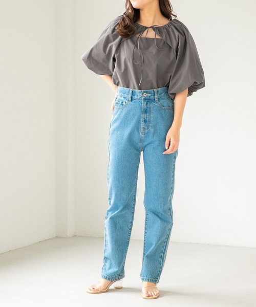 Heather（ヘザー）の「オープンネックブラウス（5分袖）　276362（シャツ/ブラウス・レディース・チャコールグレー/オレンジ/オフホワイト・FREE）」の22枚目の写真