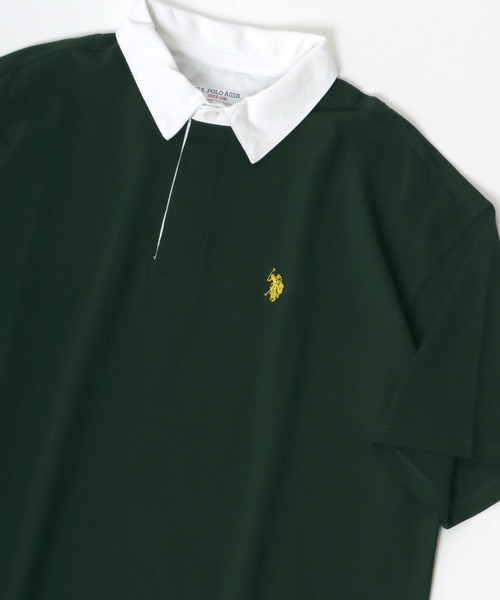 U.S. POLO ASSN.(ユーエスポロアッスン)の「U.S. POLO ASSN./ユーエスポロアッスン オーバーサイズ ロゴ ワンポイント刺繍 半袖ラガーシャツ/レディース メンズ(ポロシャツ・メンズ・ブラック/ダークグリーン/ベージュ/ネイビー・LL/M/L)」の11枚目の写真