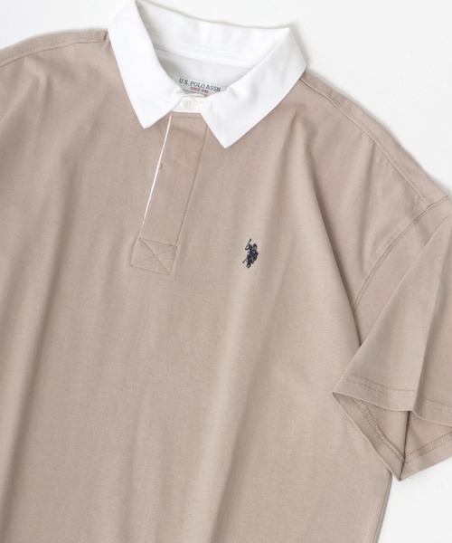 U.S. POLO ASSN.(ユーエスポロアッスン)の「U.S. POLO ASSN./ユーエスポロアッスン オーバーサイズ ロゴ ワンポイント刺繍 半袖ラガーシャツ/レディース メンズ(ポロシャツ・メンズ・ブラック/ダークグリーン/ベージュ/ネイビー・LL/M/L)」の10枚目の写真