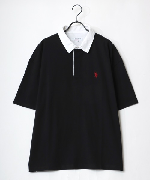 U.S. POLO ASSN.(ユーエスポロアッスン)の「U.S. POLO ASSN./ユーエスポロアッスン オーバーサイズ ロゴ ワンポイント刺繍 半袖ラガーシャツ/レディース メンズ(ポロシャツ・メンズ・ブラック/ダークグリーン/ベージュ/ネイビー・LL/M/L)」の5枚目の写真