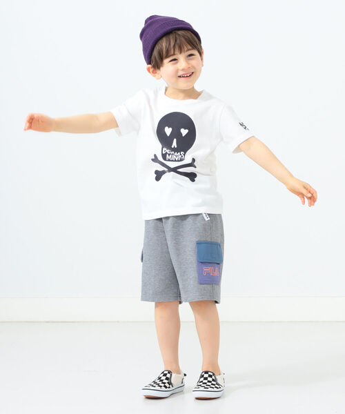BEAMS mini（ビームスミニ）の「BEAMS mini / スカルフロッキー Tシャツ 22S (90～150㎝)（Tシャツ/カットソー・キッズ・オフホワイト/チャコールグレー・100/90/140/130/110/150/120）」の3枚目の写真
