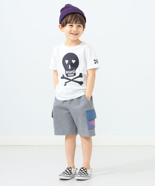 BEAMS mini（ビームスミニ）の「BEAMS mini / スカルフロッキー Tシャツ 22S (90～150㎝)（Tシャツ/カットソー・キッズ・オフホワイト/チャコールグレー・100/90/140/130/110/150/120）」の4枚目の写真