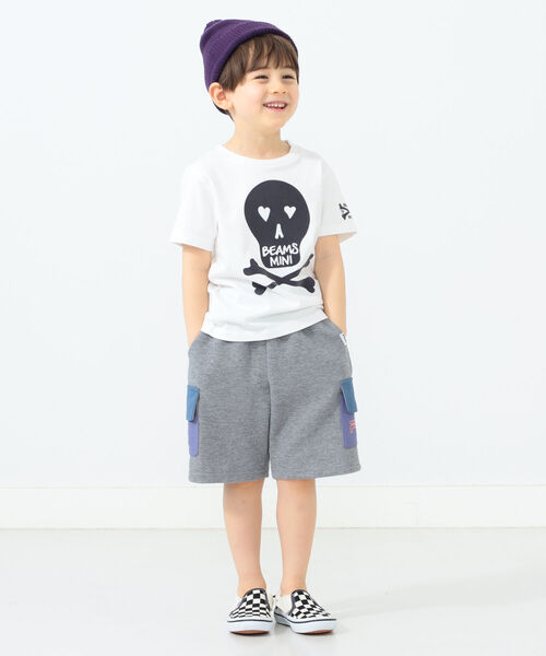 BEAMS mini（ビームスミニ）の「BEAMS mini / スカルフロッキー Tシャツ 22S (90～150㎝)（Tシャツ/カットソー・キッズ・オフホワイト/チャコールグレー・100/90/140/130/110/150/120）」の5枚目の写真