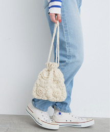 CHILD WOMAN | ネパールかぎ針スクエアモチーフきんちゃくバッグ(トートバッグ)