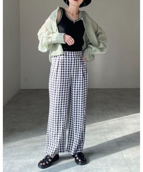 She's Closet(シーズクローゼット)の「配色ラインリブアメスリタンクトップコットンインナートップス(タンクトップ・レディース・ブラック/オレンジ/グリーン/アイボリー・FREE)」の12枚目の写真
