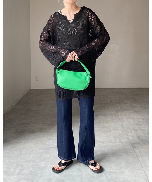 She's Closet(シーズクローゼット)の「配色ラインリブアメスリタンクトップコットンインナートップス(タンクトップ・レディース・ブラック/オレンジ/グリーン/アイボリー・FREE)」の17枚目の写真