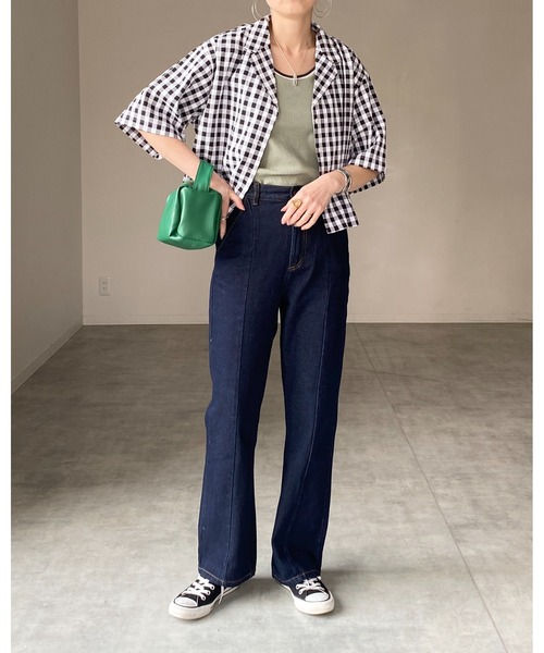 She's Closet(シーズクローゼット)の「配色ラインリブアメスリタンクトップコットンインナートップス(タンクトップ・レディース・ブラック/オレンジ/グリーン/アイボリー・FREE)」の18枚目の写真