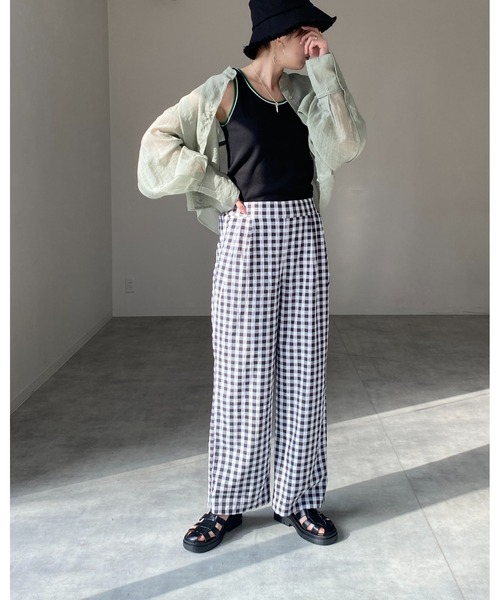 She's Closet(シーズクローゼット)の「配色ラインリブアメスリタンクトップコットンインナートップス(タンクトップ・レディース・ブラック/オレンジ/グリーン/アイボリー・FREE)」の22枚目の写真