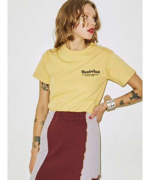 jouetie(ジュエティ)の「エンブロイダリーロゴフィット Tシャツ(Tシャツ/カットソー・レディース・ブラック/オフホワイト/イエロー・MEDIUM)」の13枚目の写真