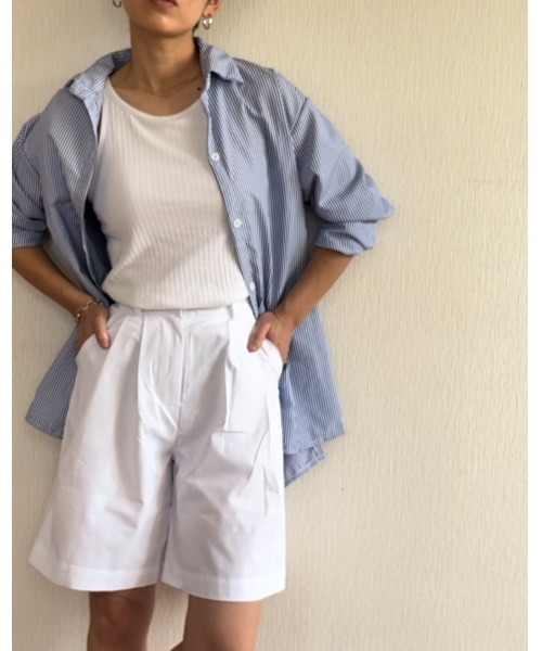 Ritzy（リッツィー）の「タック入りショートパンツ（その他パンツ・レディース・ホワイト/ブラック/グリーン・S/M/L）」の9枚目の写真