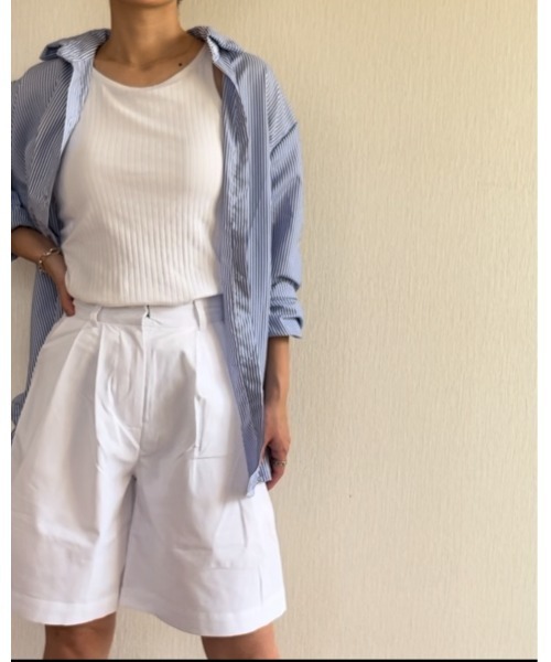 Ritzy（リッツィー）の「タック入りショートパンツ（その他パンツ・レディース・ホワイト/ブラック/グリーン・S/M/L）」の11枚目の写真