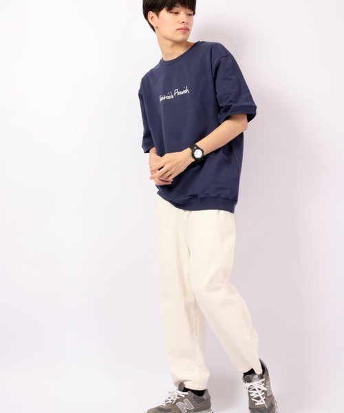 Bling Leads(ブリングリーズ)の「Bling Leads ミニ裏毛半袖クルー(Tシャツ/カットソー・メンズ・ネイビー/カーキ/オレンジ・M/L)」の4枚目の写真
