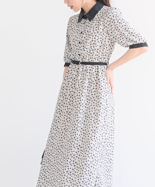 rps（アールピーエス）の「ベルト付きプリントＨＳクレリックワンピース（ワンピース・レディース・ブラック/オフホワイト/グリーン・M）」の5枚目の写真