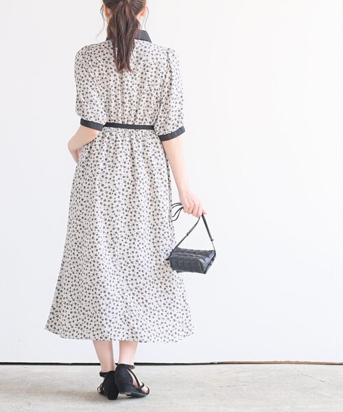 rps（アールピーエス）の「ベルト付きプリントＨＳクレリックワンピース（ワンピース・レディース・ブラック/オフホワイト/グリーン・M）」の6枚目の写真