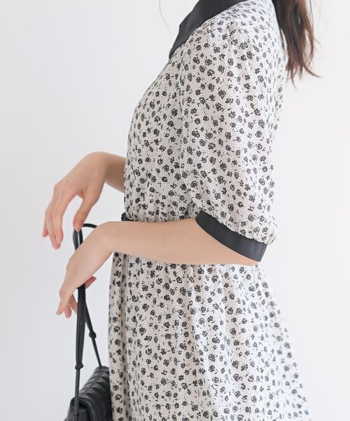 rps（アールピーエス）の「ベルト付きプリントＨＳクレリックワンピース（ワンピース・レディース・ブラック/オフホワイト/グリーン・M）」の9枚目の写真