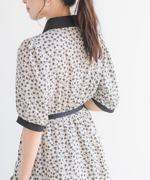 rps（アールピーエス）の「ベルト付きプリントＨＳクレリックワンピース（ワンピース・レディース・ブラック/オフホワイト/グリーン・M）」の10枚目の写真