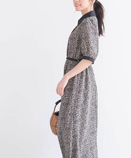 rps（アールピーエス）の「ベルト付きプリントＨＳクレリックワンピース（ワンピース・レディース・ブラック/オフホワイト/グリーン・M）」の13枚目の写真