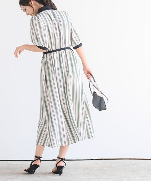 rps（アールピーエス）の「ベルト付きプリントＨＳクレリックワンピース（ワンピース・レディース・ブラック/オフホワイト/グリーン・M）」の22枚目の写真