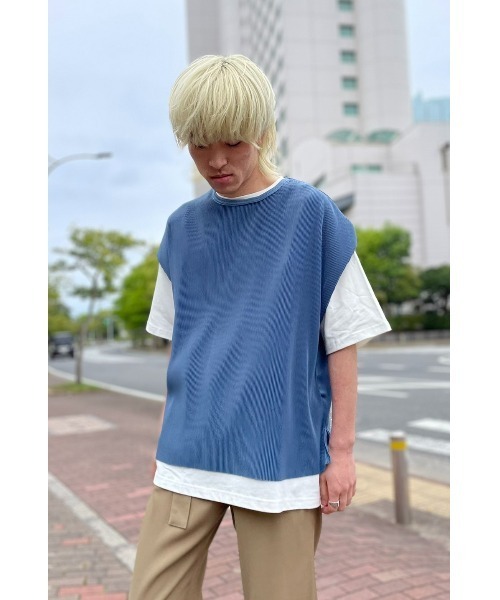 tシャツ WHITELAND/ホワイトランド/プリーツノースリーブ レディース メンズ WHITELAND（ホワイトランド）の「[LAB限定]WHITELAND/ホワイト