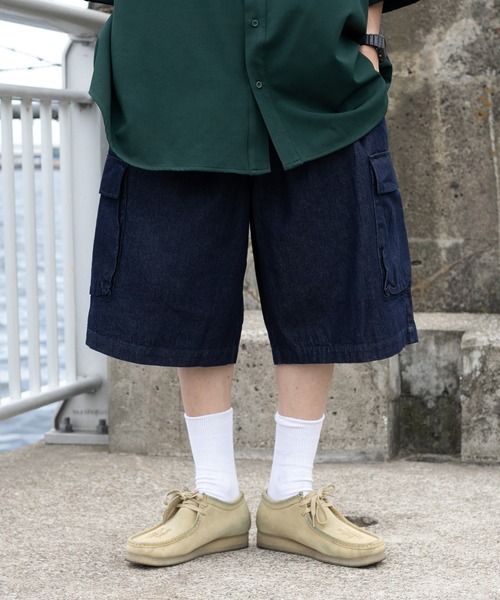 kutir(クティール)の「アソートワイドカーゴショーツ(カーゴパンツ・メンズ・チャコールグレー/ブラック/カーキ/インディゴブルー・SMALL/MEDIUM/LARGE)」の5枚目の写真