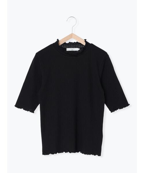 Samansa Mos2 blue(サマンサモスモスブルー)の「メロウテレコTシャツ(Tシャツ/カットソー・レディース・ブラック/オフホワイト/グリーン/パープル・LARGE/MEDIUM)」の2枚目の写真