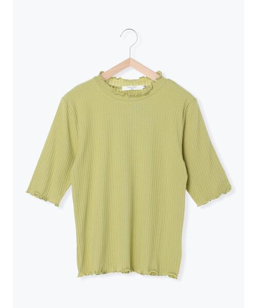 Samansa Mos2 blue(サマンサモスモスブルー)の「メロウテレコTシャツ(Tシャツ/カットソー・レディース・ブラック/オフホワイト/グリーン/パープル・LARGE/MEDIUM)」の6枚目の写真