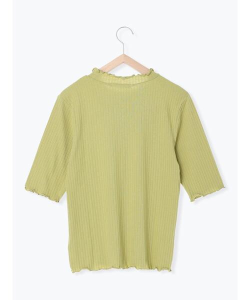 Samansa Mos2 blue(サマンサモスモスブルー)の「メロウテレコTシャツ(Tシャツ/カットソー・レディース・ブラック/オフホワイト/グリーン/パープル・LARGE/MEDIUM)」の5枚目の写真