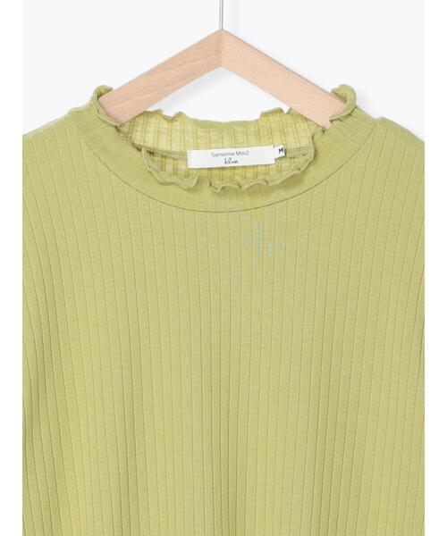 Samansa Mos2 blue(サマンサモスモスブルー)の「メロウテレコTシャツ(Tシャツ/カットソー・レディース・ブラック/オフホワイト/グリーン/パープル・LARGE/MEDIUM)」の7枚目の写真