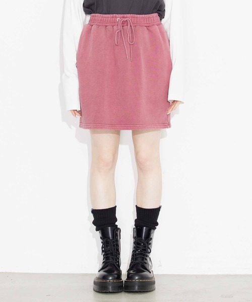 X-girl（エックスガール）の「PIGMENT DYED SWEAT MINI SKIRT