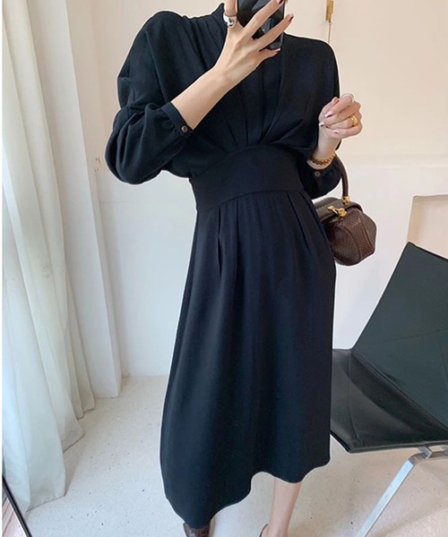 gossip!ロサンゼルス(ゴシップロサンゼルス)の「ハイウエスト切替え・スタイルアップワンピース(ワンピース・レディース・ブラック/オリーブ・S/L/XL/M)」の4枚目の写真