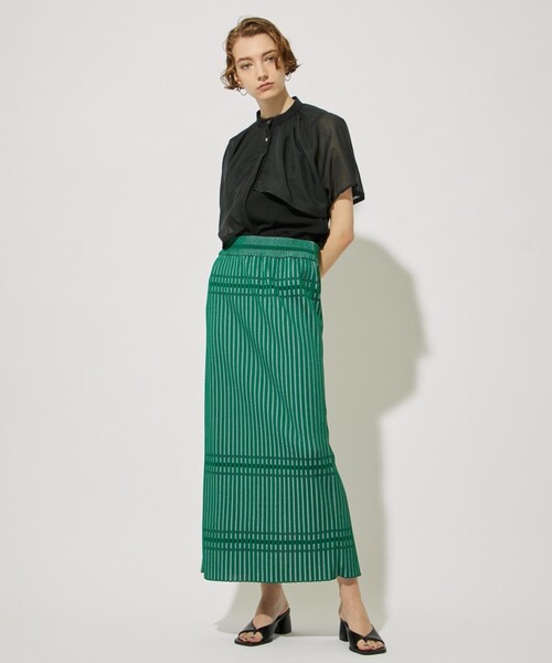 CITY TOKYO(シティトウキョウ)の「カラーラインナローニットスカート(スカート・レディース・ベージュ/ネイビー/グリーン・1/2)」の6枚目の写真