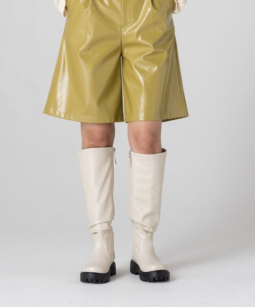 CITEN（シテン）の「＜CITEN＞トラックソール ロングブーツ（ブーツ・レディース・ブラック/オフホワイト・23cm/23.5cm/24cm/24.5cm）」の3枚目の写真