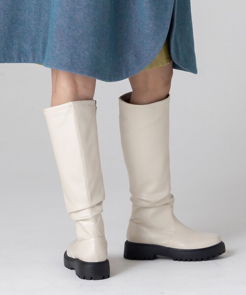CITEN（シテン）の「＜CITEN＞トラックソール ロングブーツ（ブーツ・レディース・ブラック/オフホワイト・23cm/23.5cm/24cm/24.5cm）」の5枚目の写真