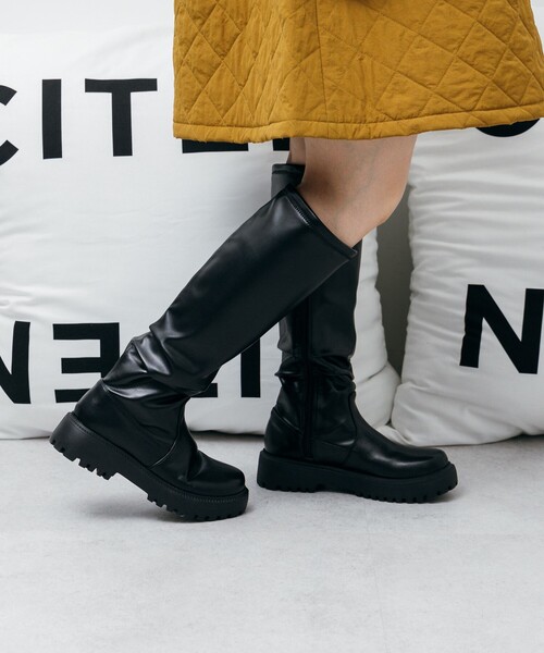 CITEN（シテン）の「＜CITEN＞トラックソール ロングブーツ（ブーツ