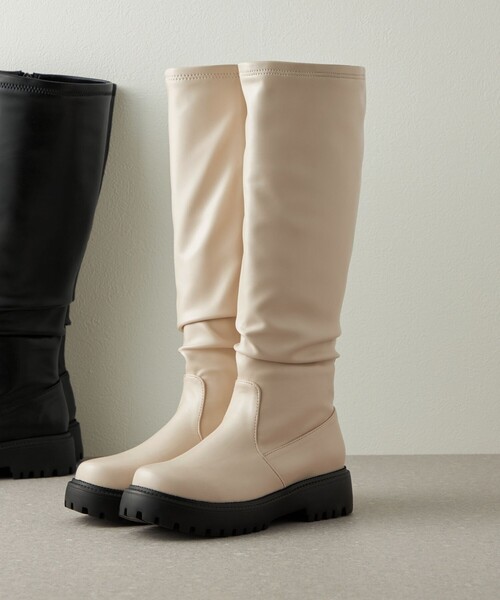 CITEN（シテン）の「＜CITEN＞トラックソール ロングブーツ（ブーツ・レディース・ブラック/オフホワイト・23cm/23.5cm/24cm/24.5cm）」の15枚目の写真